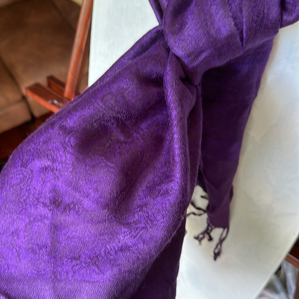 *RARE* Deep Purple Pashmina Silk Shawl
